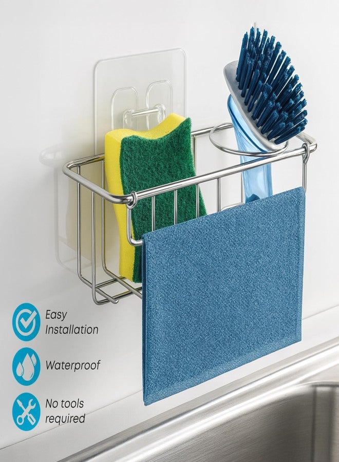 KESOL RustProof Sponge Holder Caddy for Kitchen, Stainless Steel Organizer, Brush Holder, 304 Accessories, Suction Cup + Adhesive - Image 2